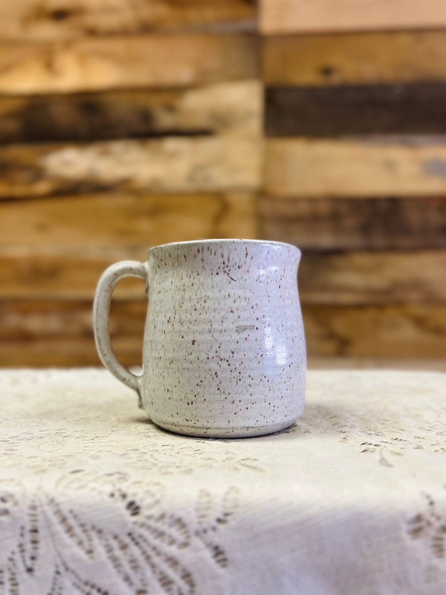 Vintage Onion River Pottery Mug with Barn Scene