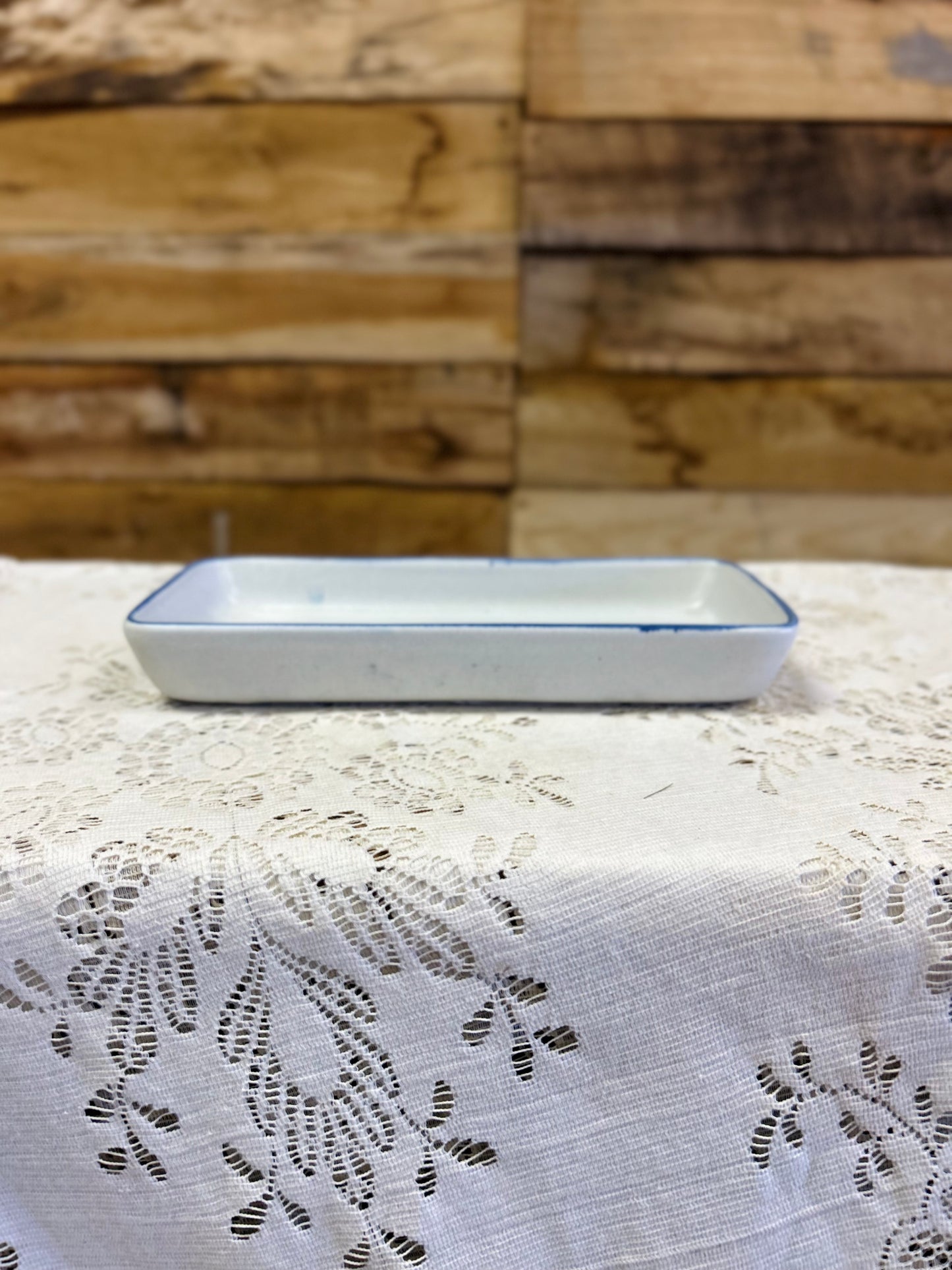 Vintage Blue Floral Pfaltzgraff Yorktowne Rectangular Relish/Cracker Dish