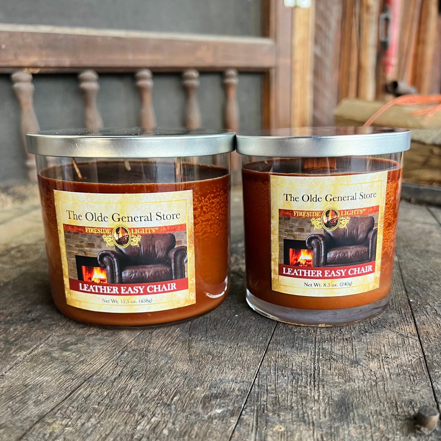 The Olde General Store Leather Easy Chair Candle