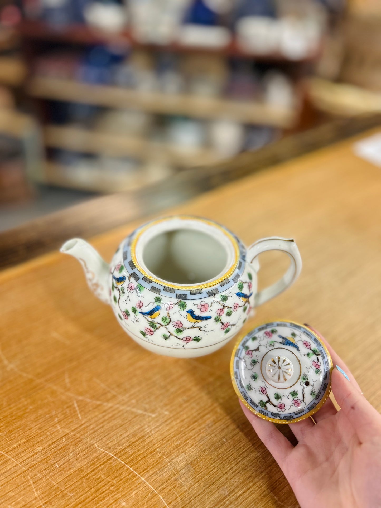 Vintage Handpainted Nippon Floral Teapot