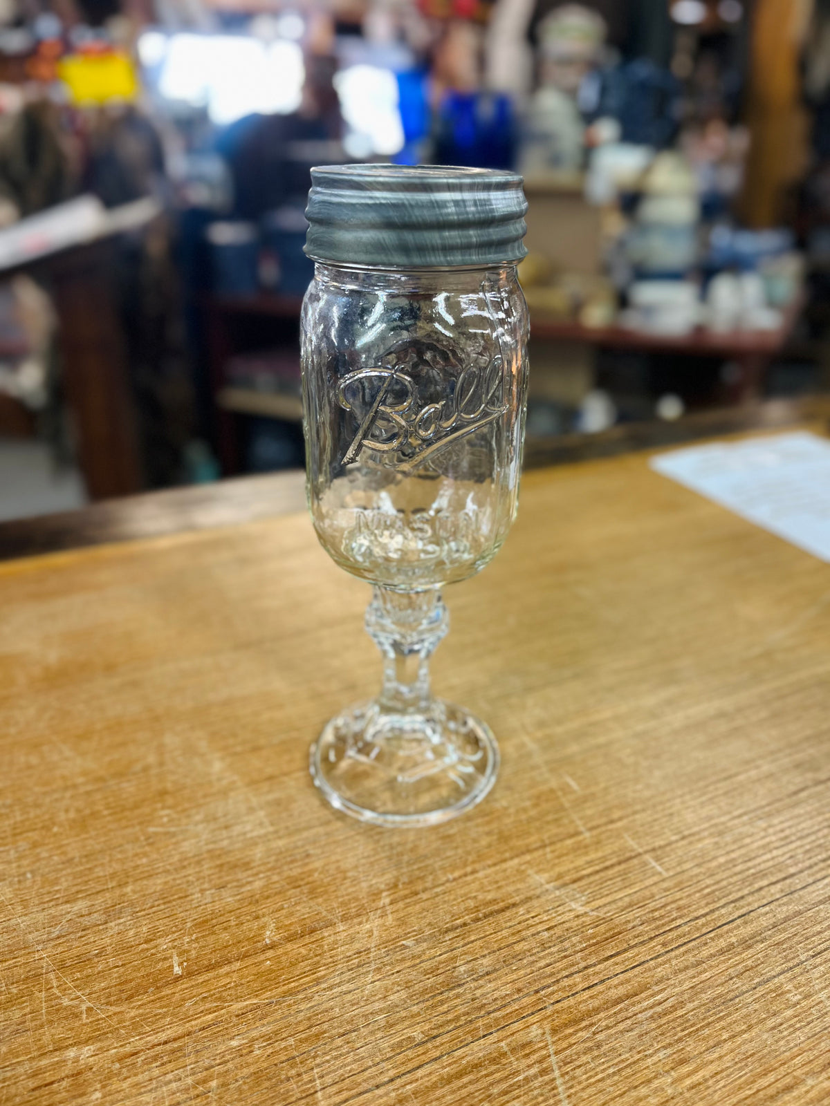 Vintage Pedistal Ball Mason Jar