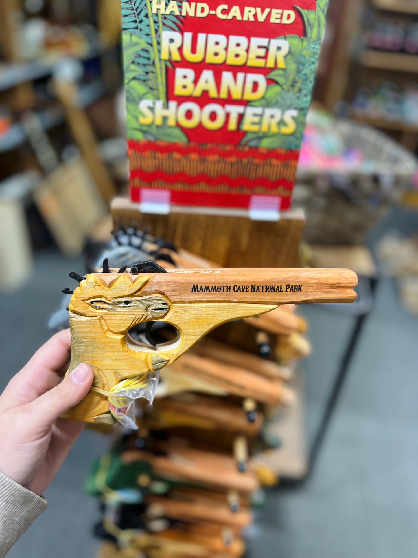 Hand Carved Rubber Band Gun