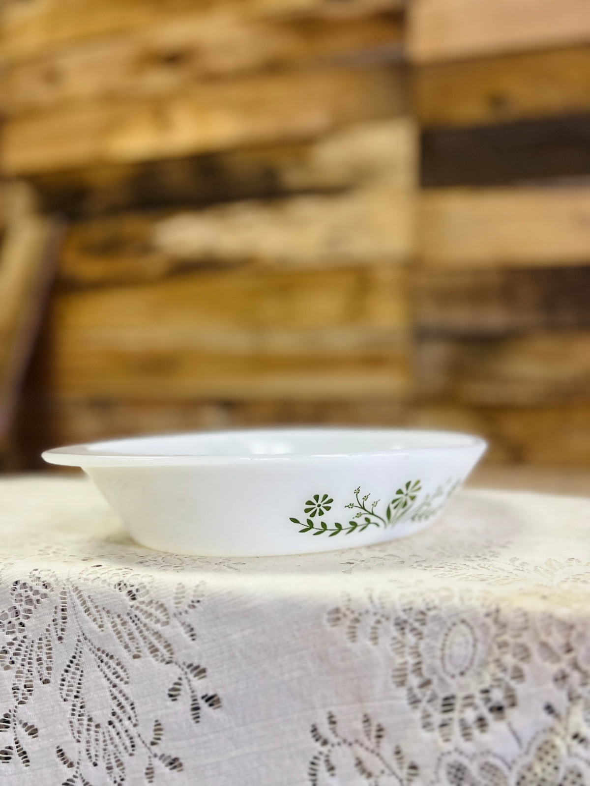 Vintage Green Daisy Divided Baking Dish