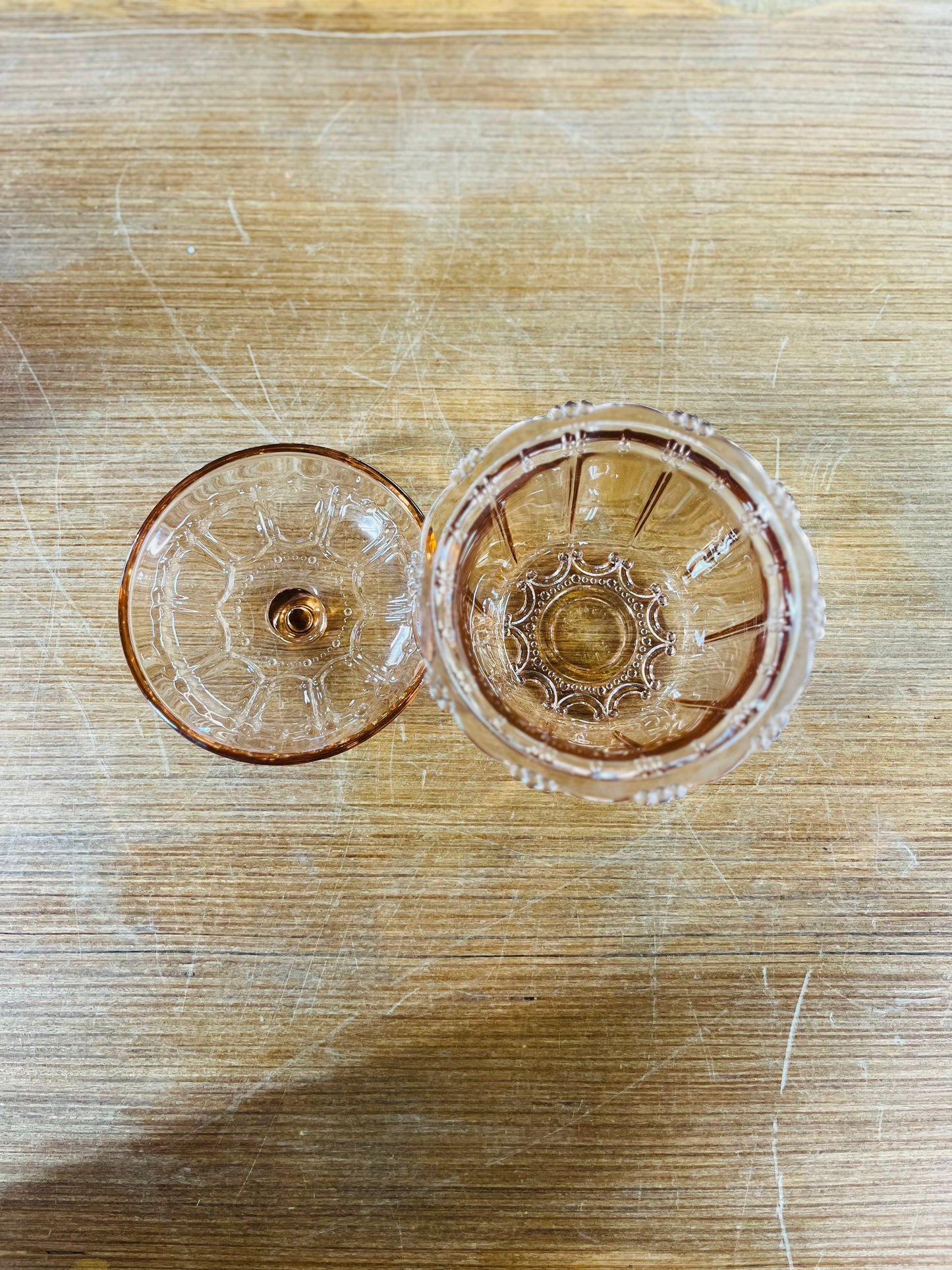 Vintage Pink Depression Glass Candy Dish