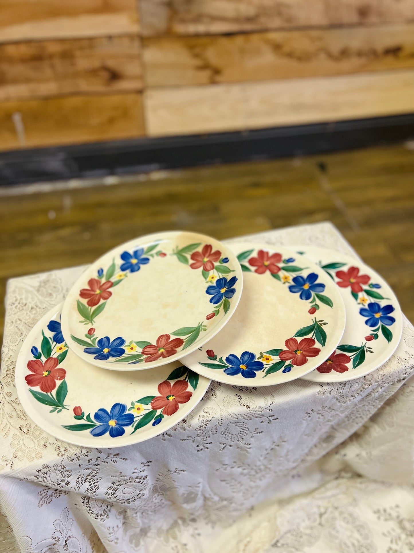 Vintage 1940s Paden City Pottery "Cosmos"Plate Shenandoah Ware SET of 4