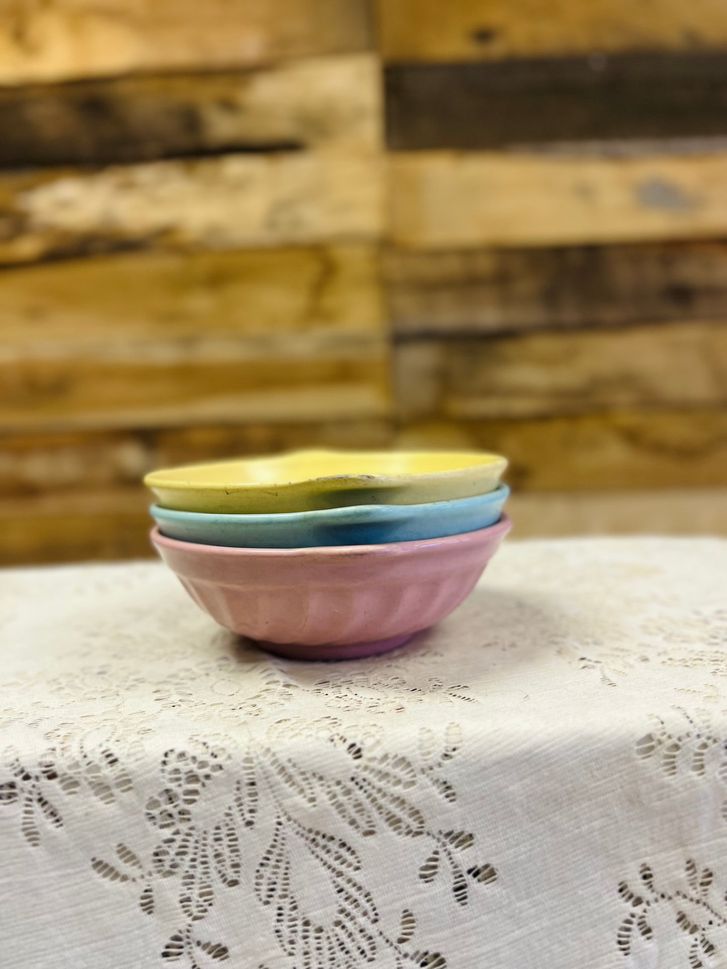 Vintage Happy Trails Set of 3 Bowls