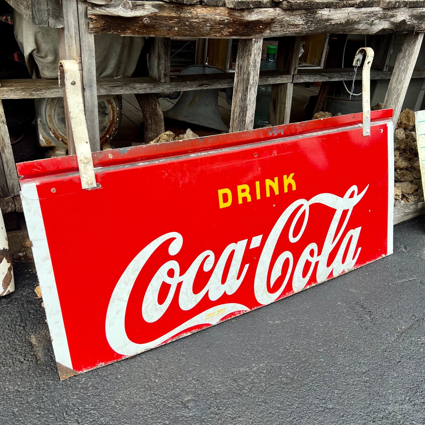 Vintage Coca Cola Porcelain Hanging Sign