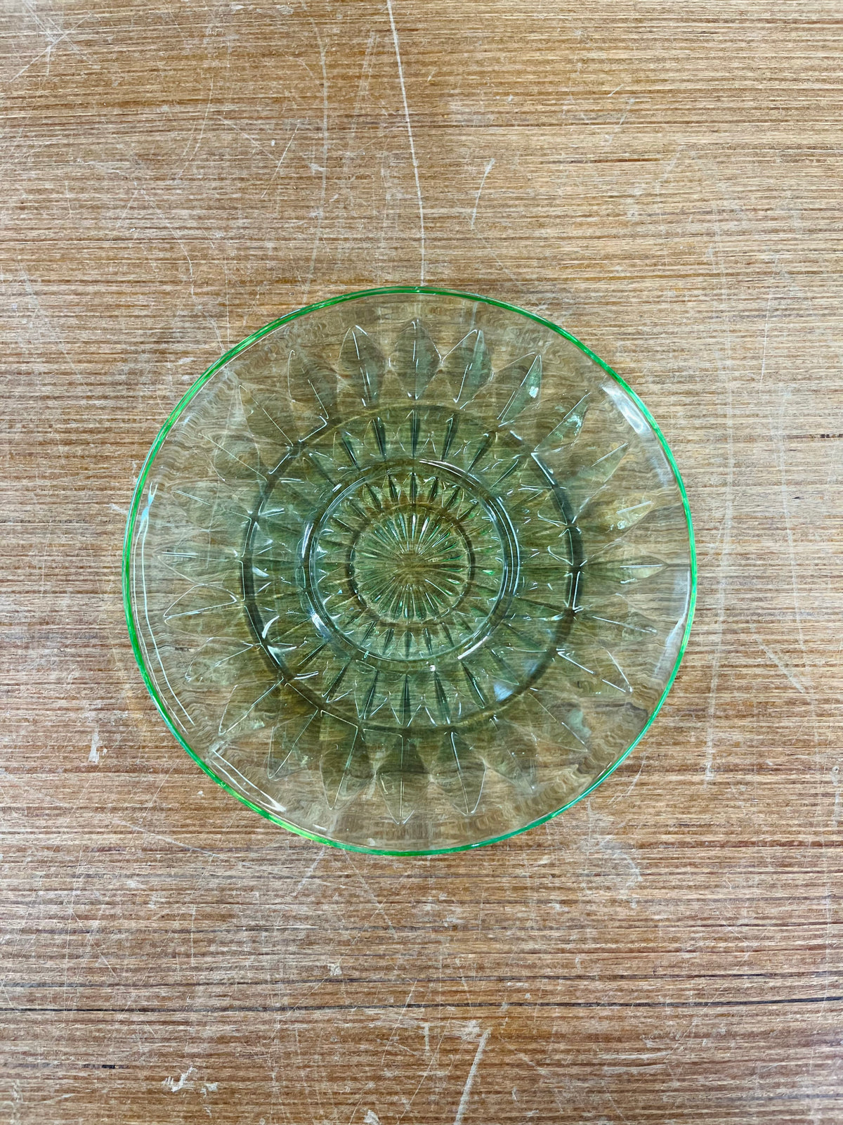 Vintage Uranium Glass Diamond Plate