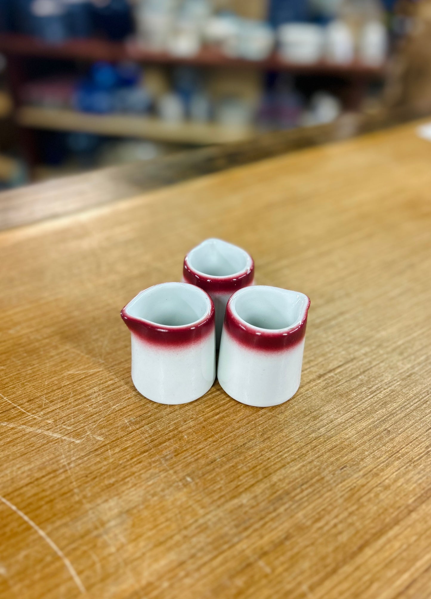 Vintage Homer Laughlin and Shenango 3 Creamers and Saucer Set