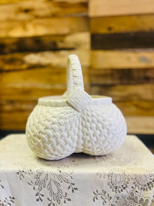 Vintage Ceramic White Basket