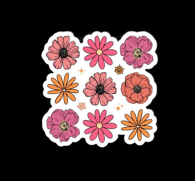 Pink Flowers Sticker