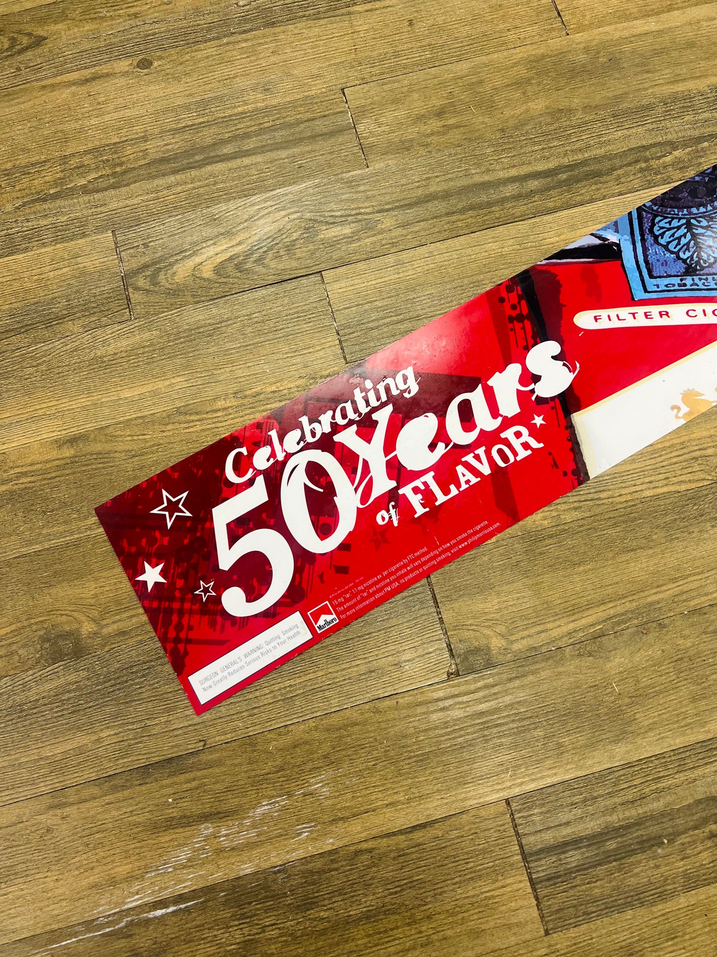 Vintage Marlboro 50th Anniversary Promotional Store Display Sign