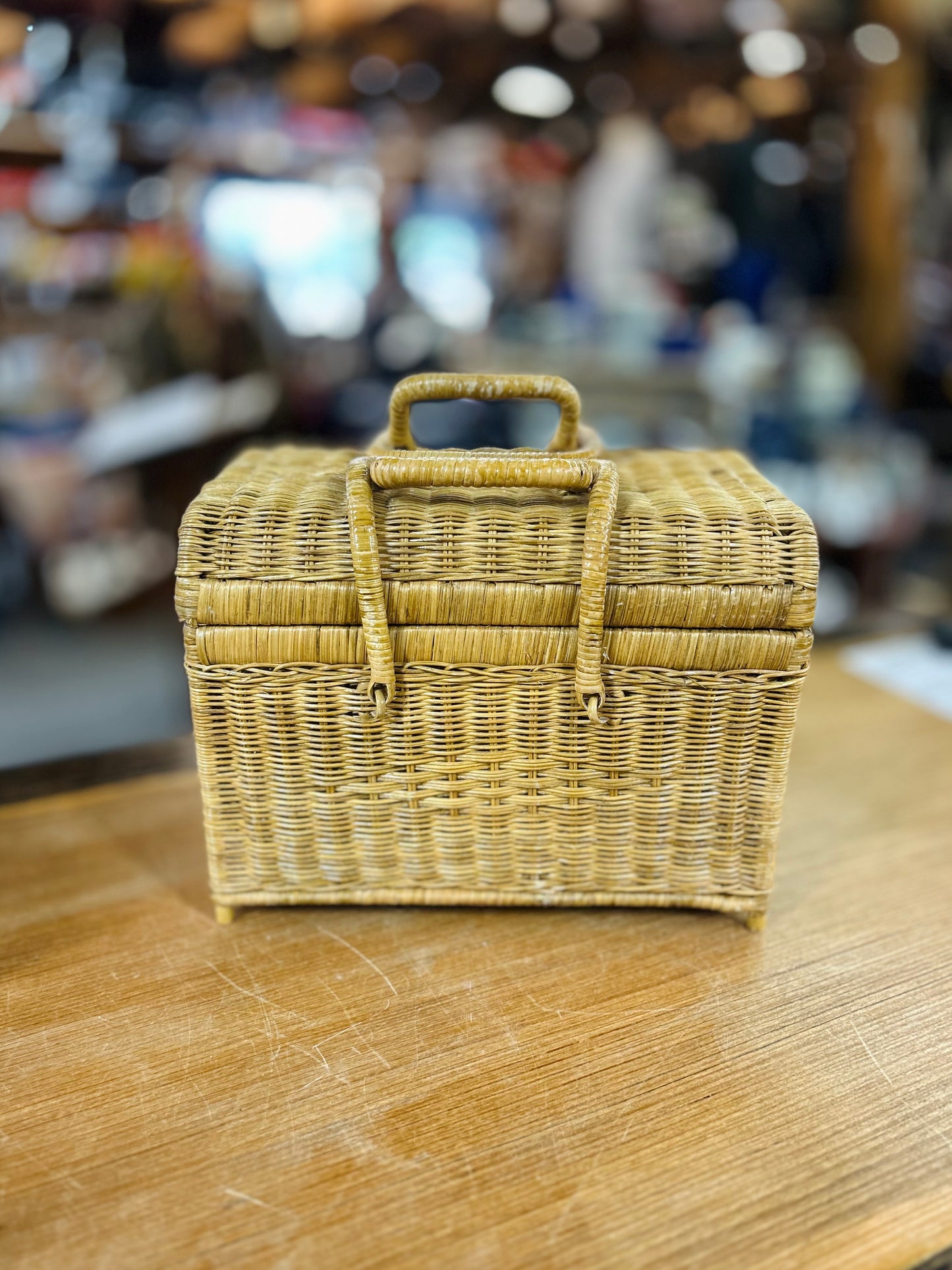 Old Whicker Basket with Handles