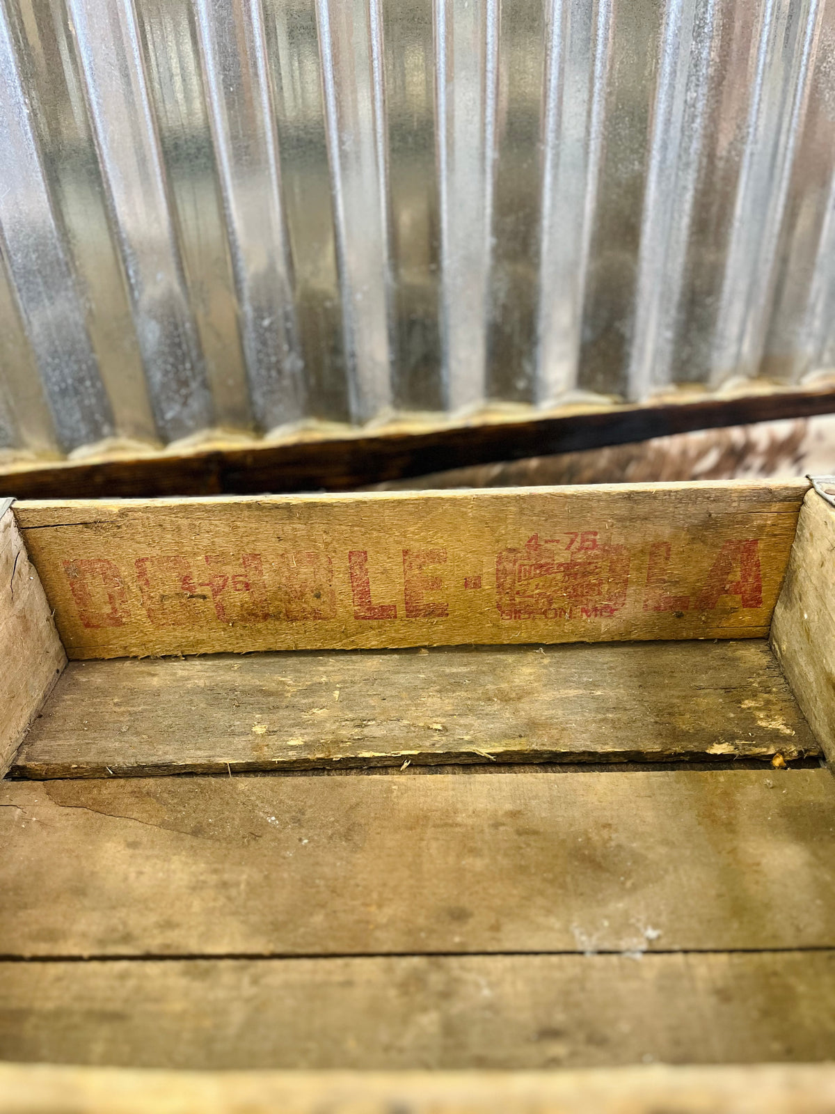Vintage Double Cola Wooden Crate