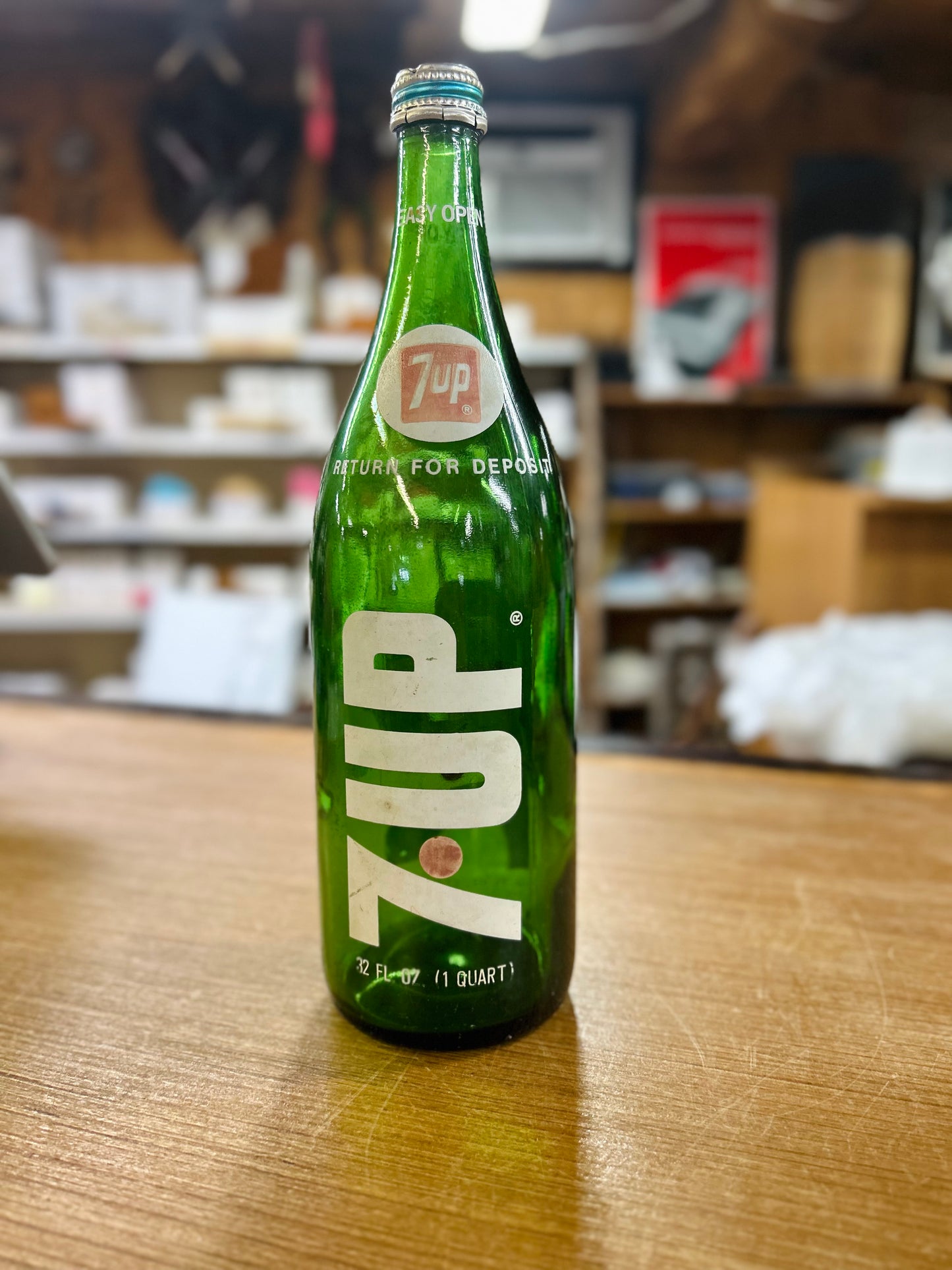 Vintage 7-Up Bottle w/ Lid