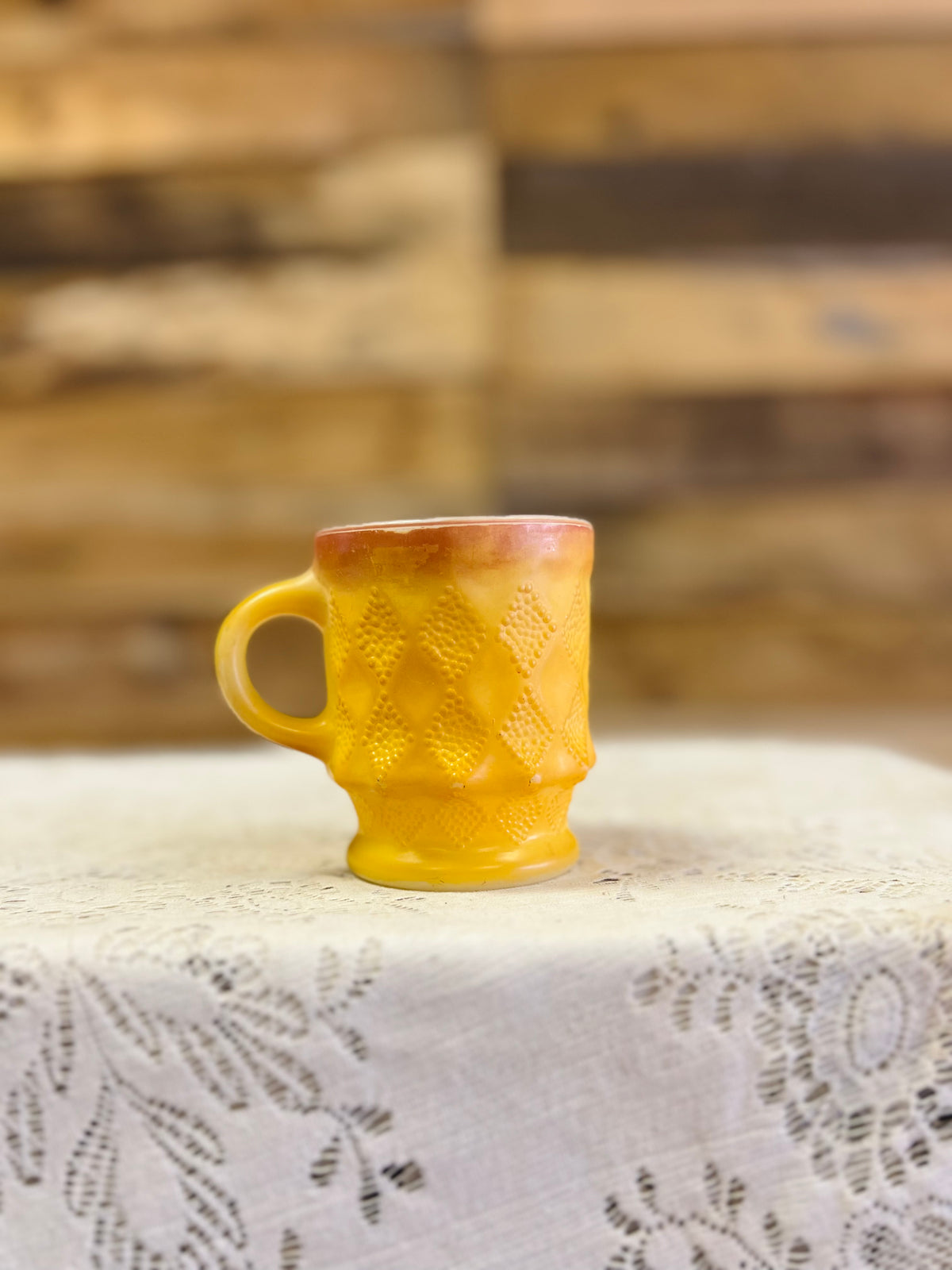 Vintage Yellow And Orange Ombre Fire KIng Mug