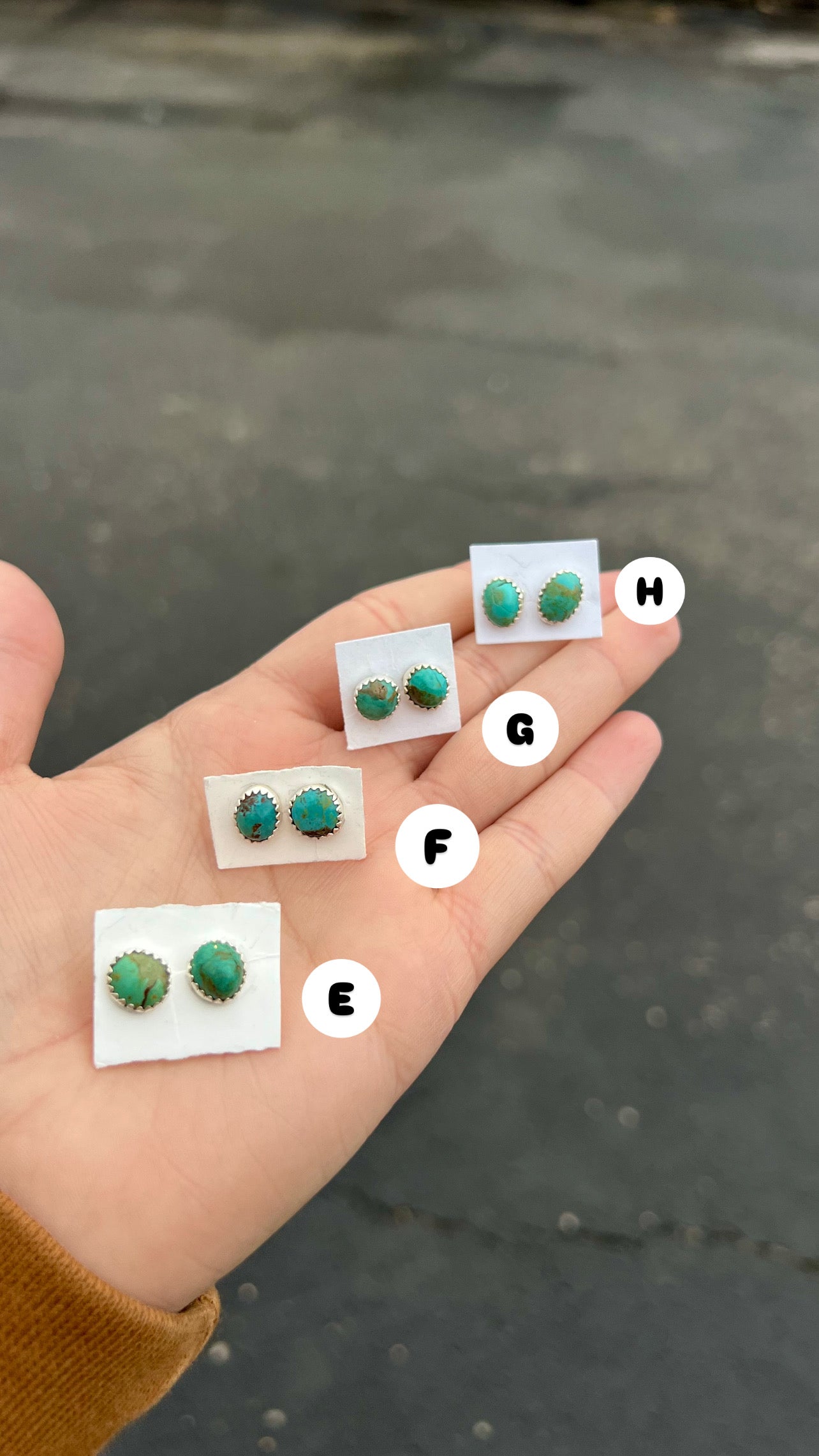 Genuine Emerald Valley Turquoise Studs