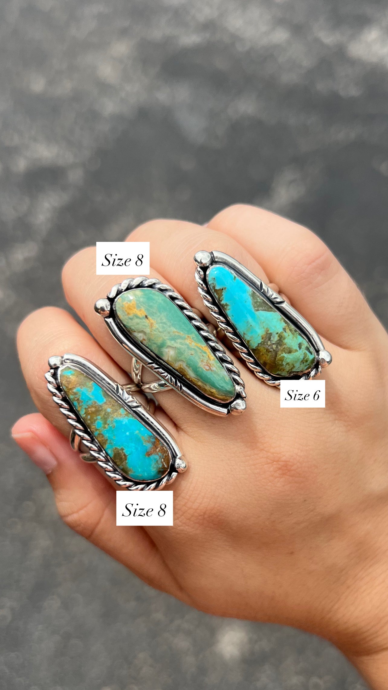 The Olivia Authentic Turquoise and Sterling Silver Statement Ring