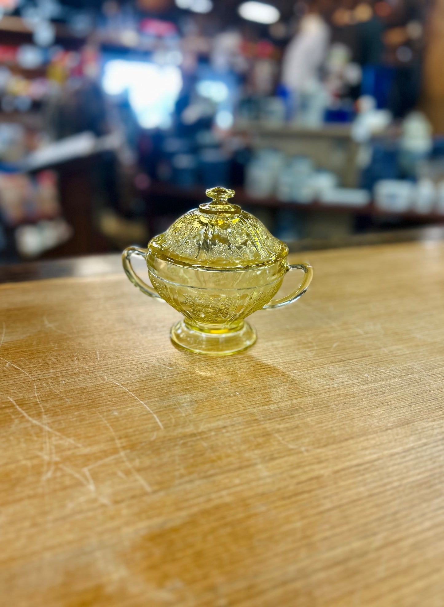 Vintage Federal Glass Company Sharon/Cabbage Rose Amber Depression Glass