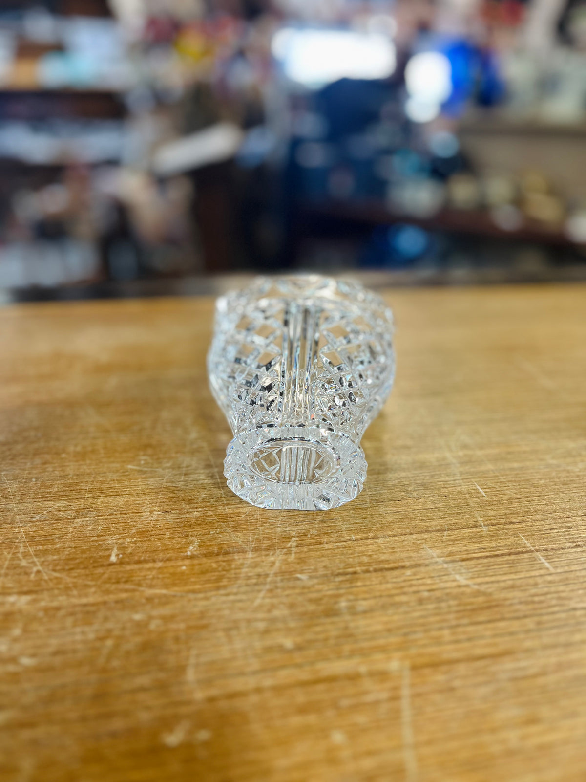 Vintage Fifth Avenue Crystal Heart Pattern Vase