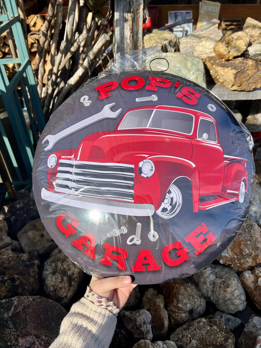 Pop's Garage Dome Sign