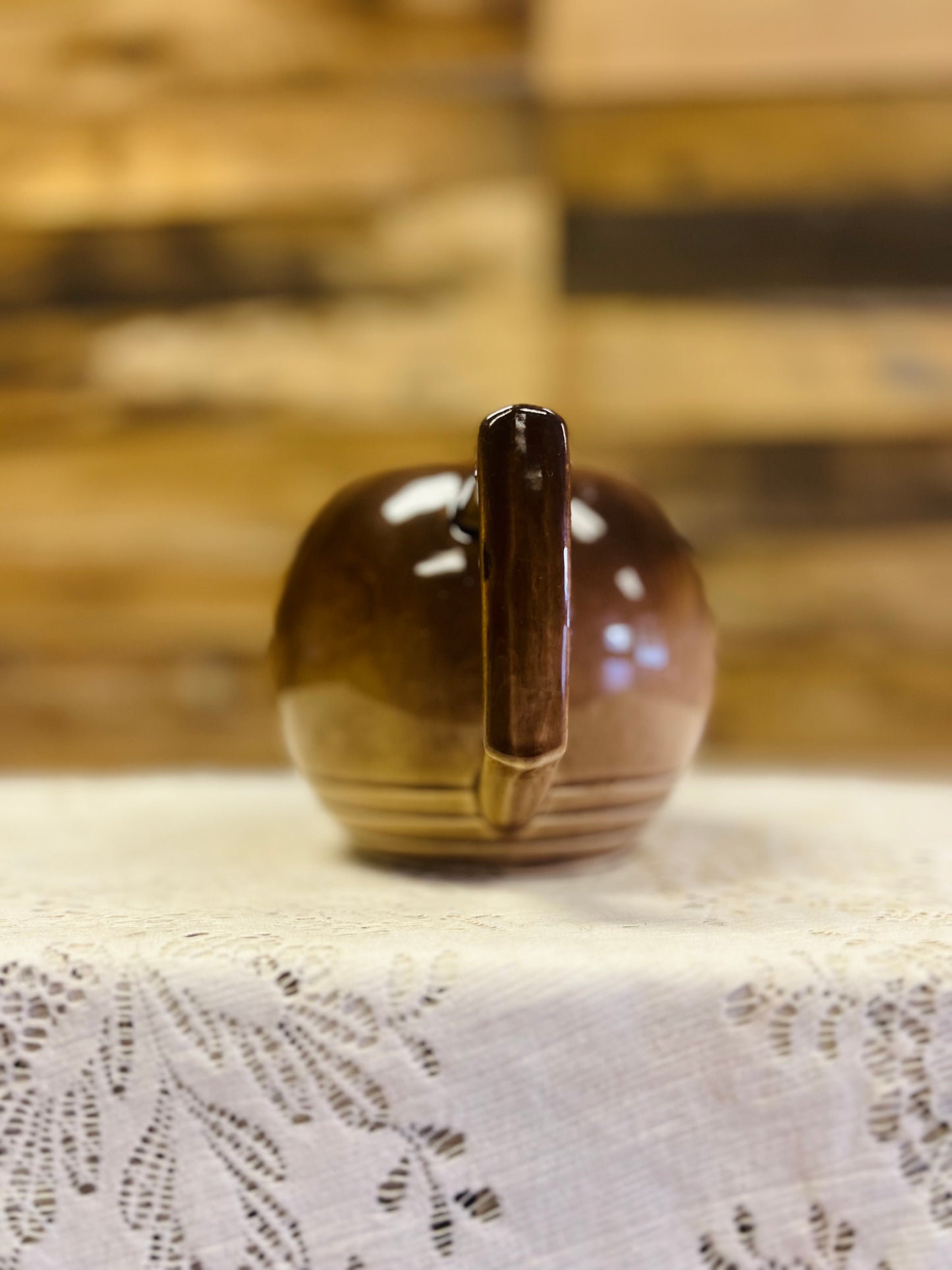 Vintage McCoy Tan and Brown Teapot