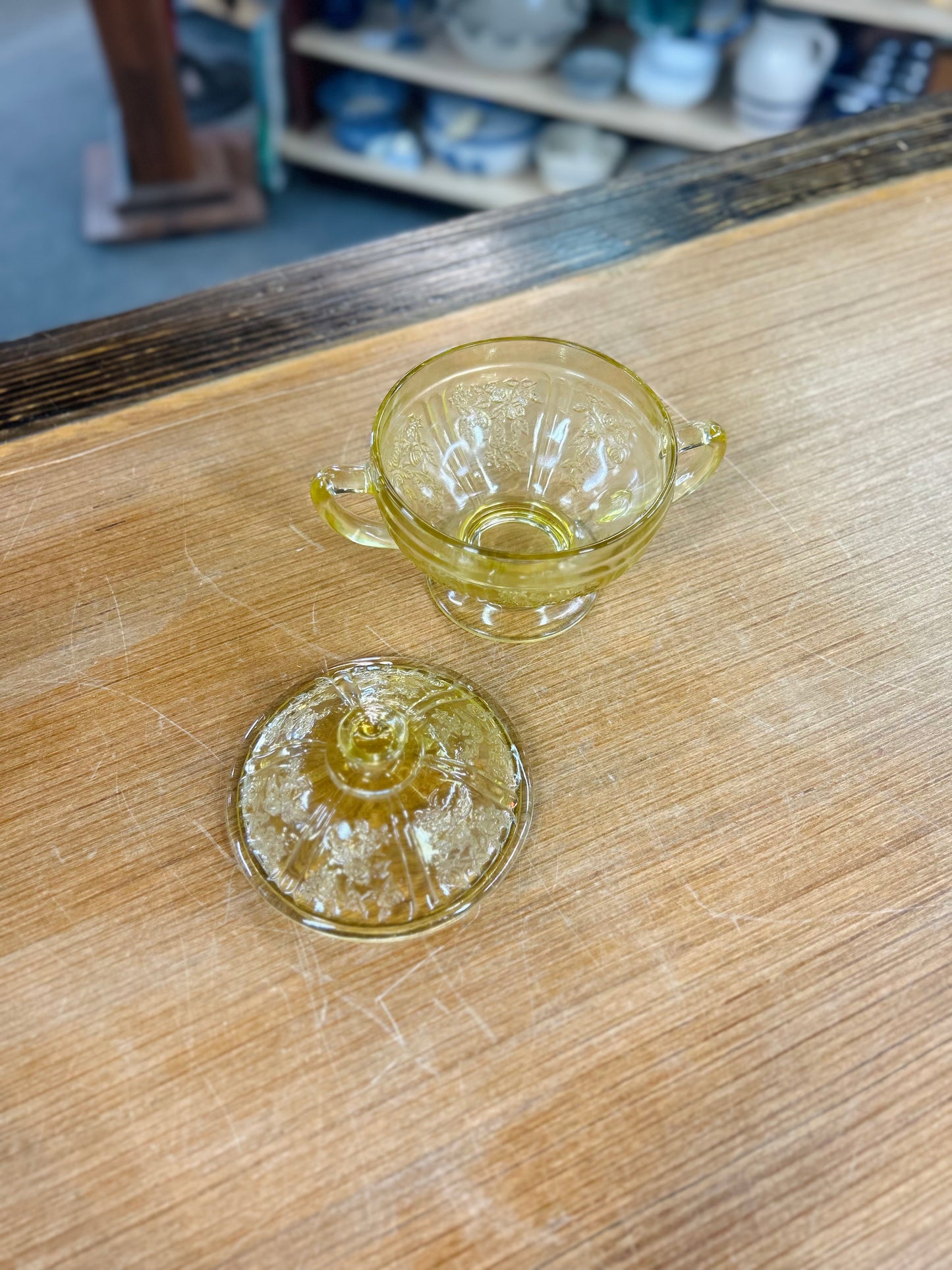 Vintage Federal Glass Company Sharon/Cabbage Rose Amber Depression Glass