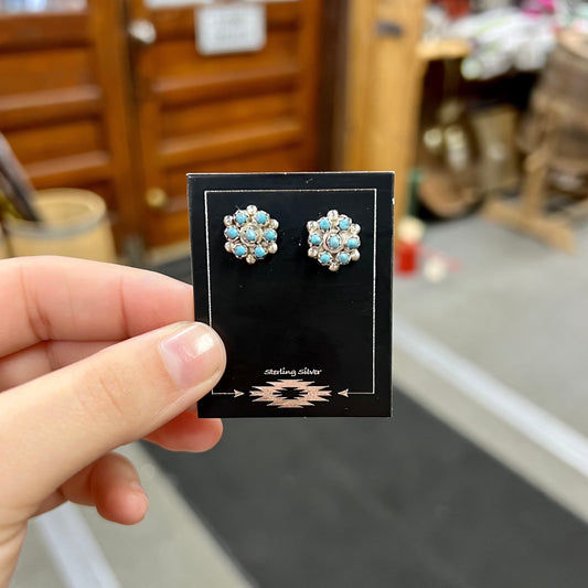 Turquoise Flower Studs