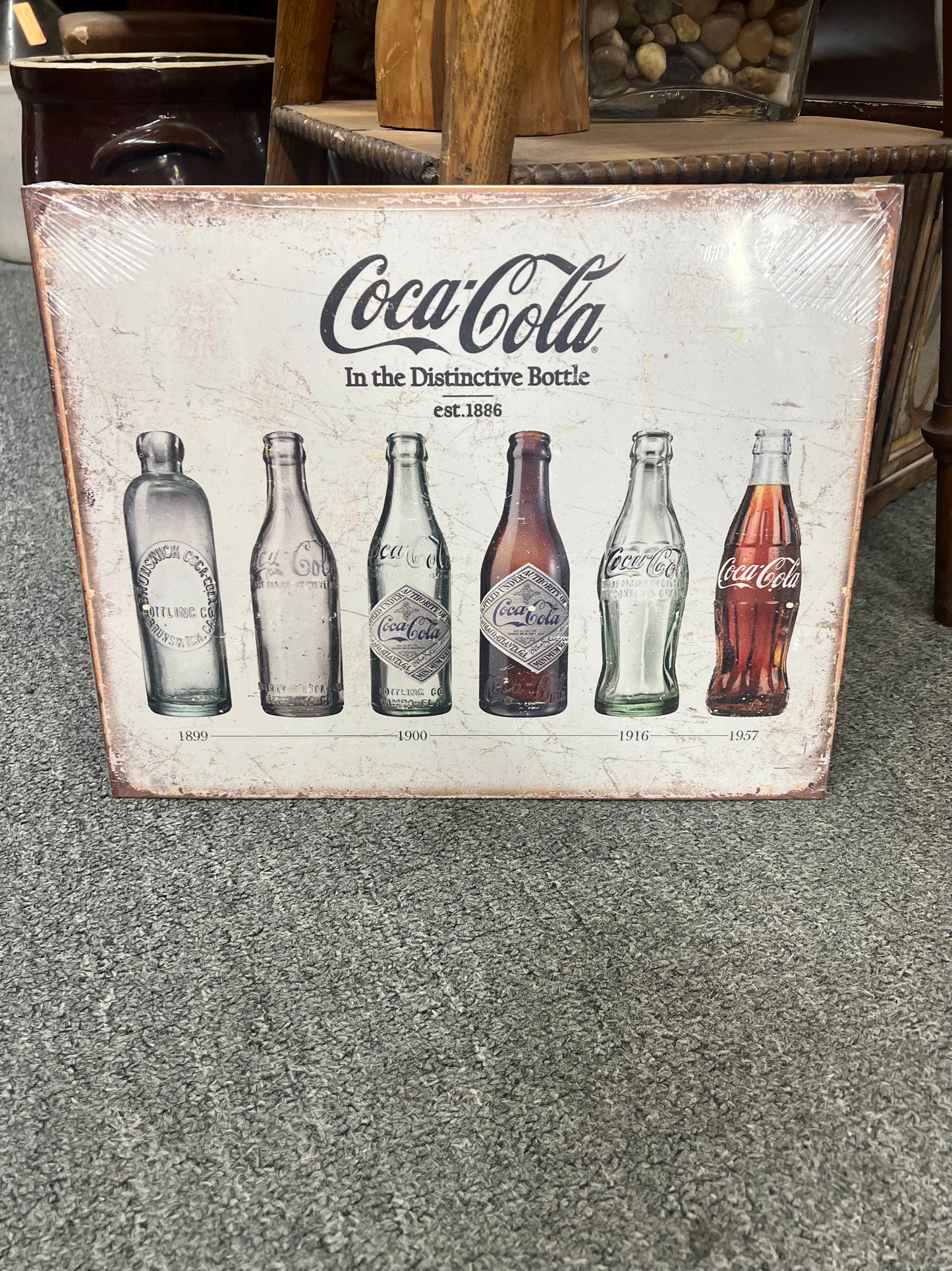 Coca Cola Bottle Evolution Metal Sign