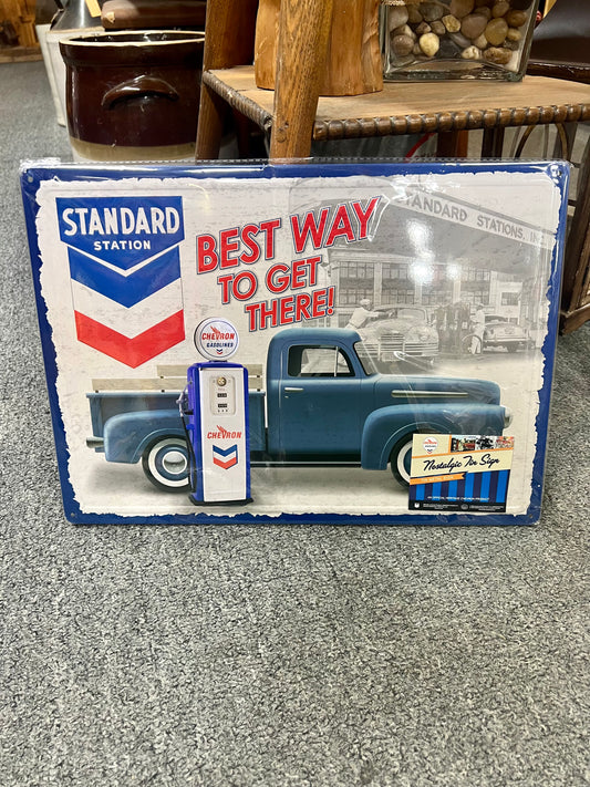 Chevron Truck Metal Sign