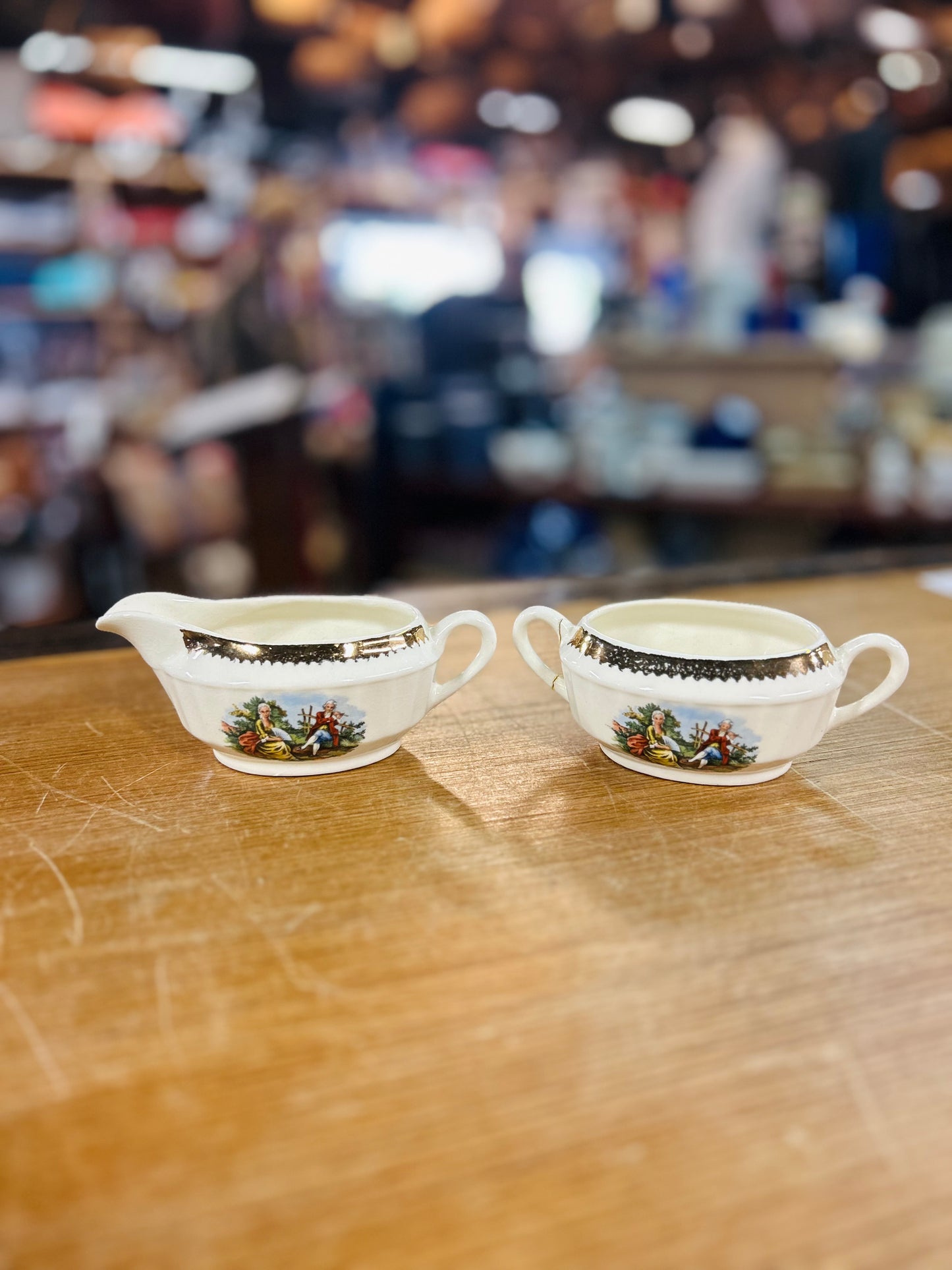 Vintage Crest-O-Gold Sabin Warranted 22k Gold Plated Gravy and Sugar Bowl