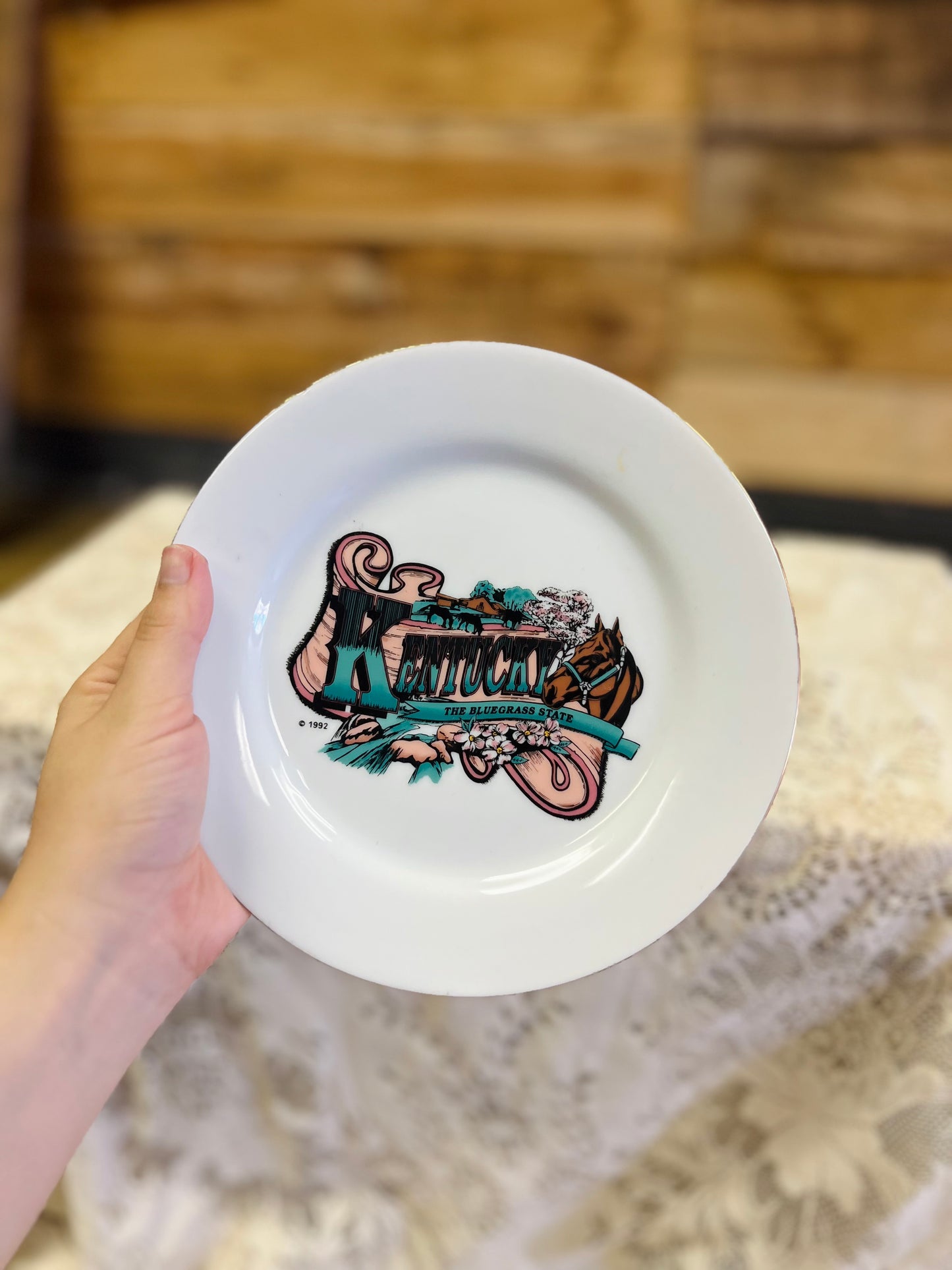 Vintage 1992 "Kentucky The Bluegrass State" Souvenir Plate