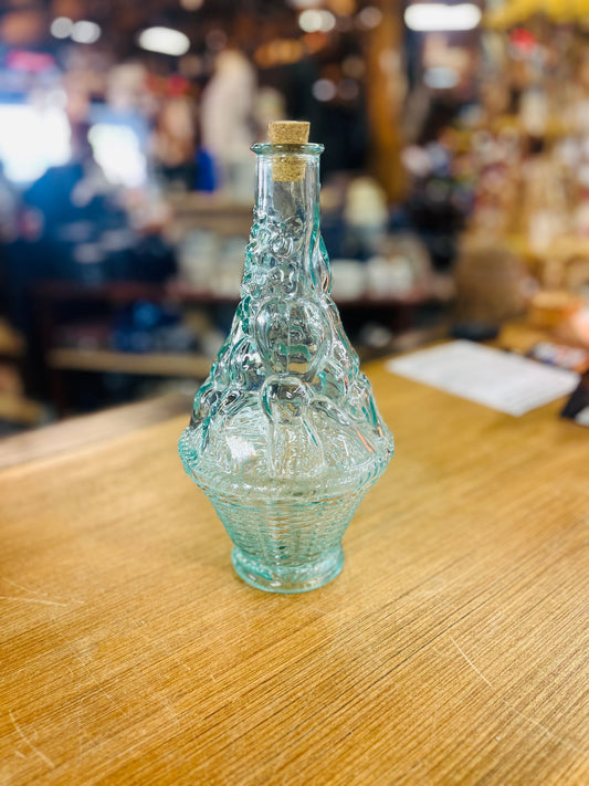 Vintage Made In Italy Fruit Design Glass Bottle
