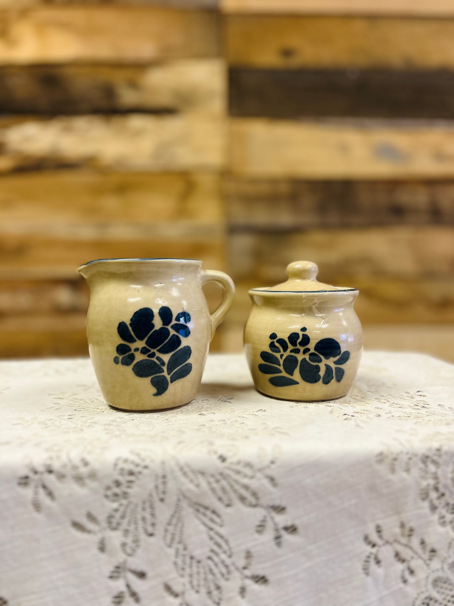 Vintage Pfaltzgraff Creamer and Sugar Bowl Set