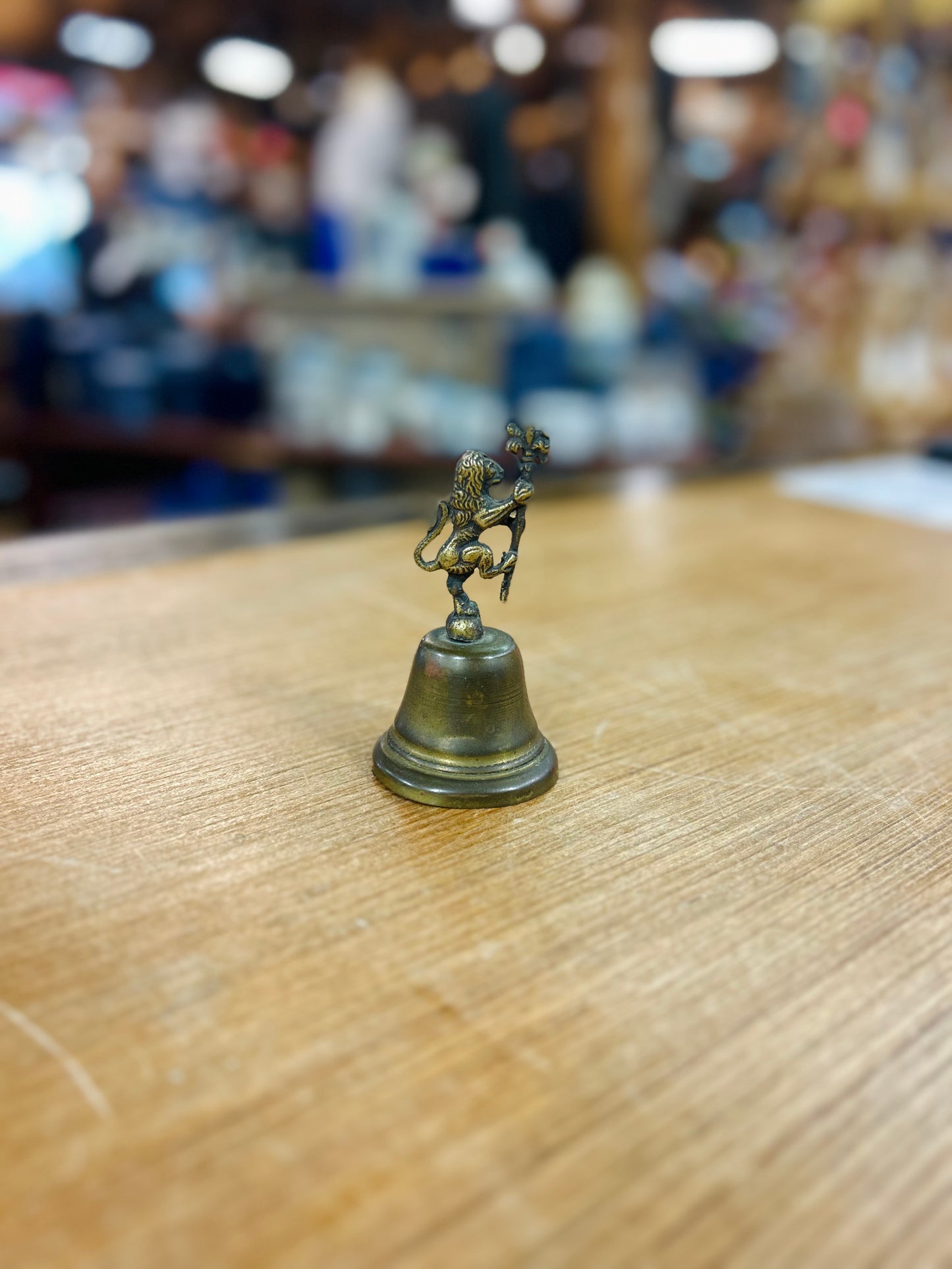 Vintage Brass Bell Royal Lion Design