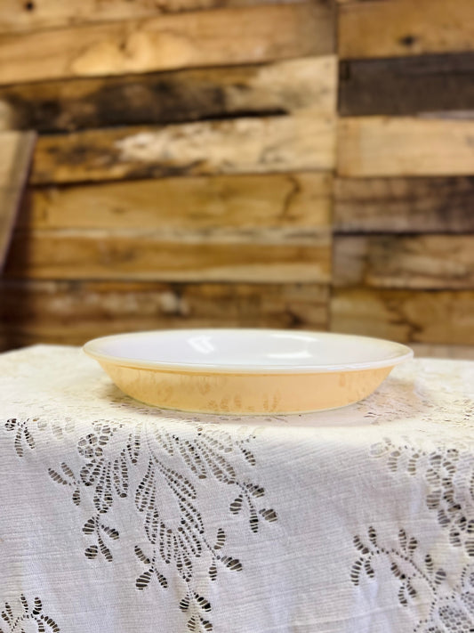 Vintage Fire-King Peach Lustre Colored Glass Pie Plate