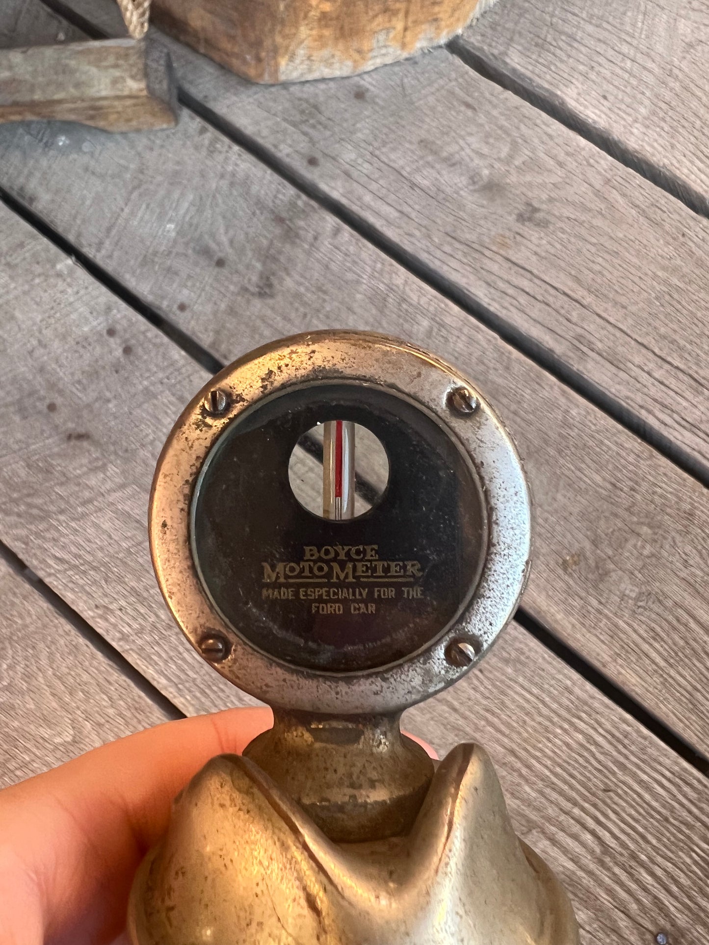 Boyce MotoMeter Ford Radiator Gauge with Cap Vintage