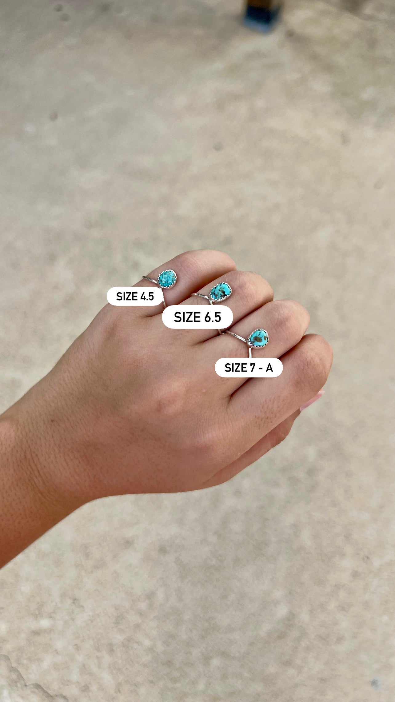 Genuine Turquoise Simple Stud Ring