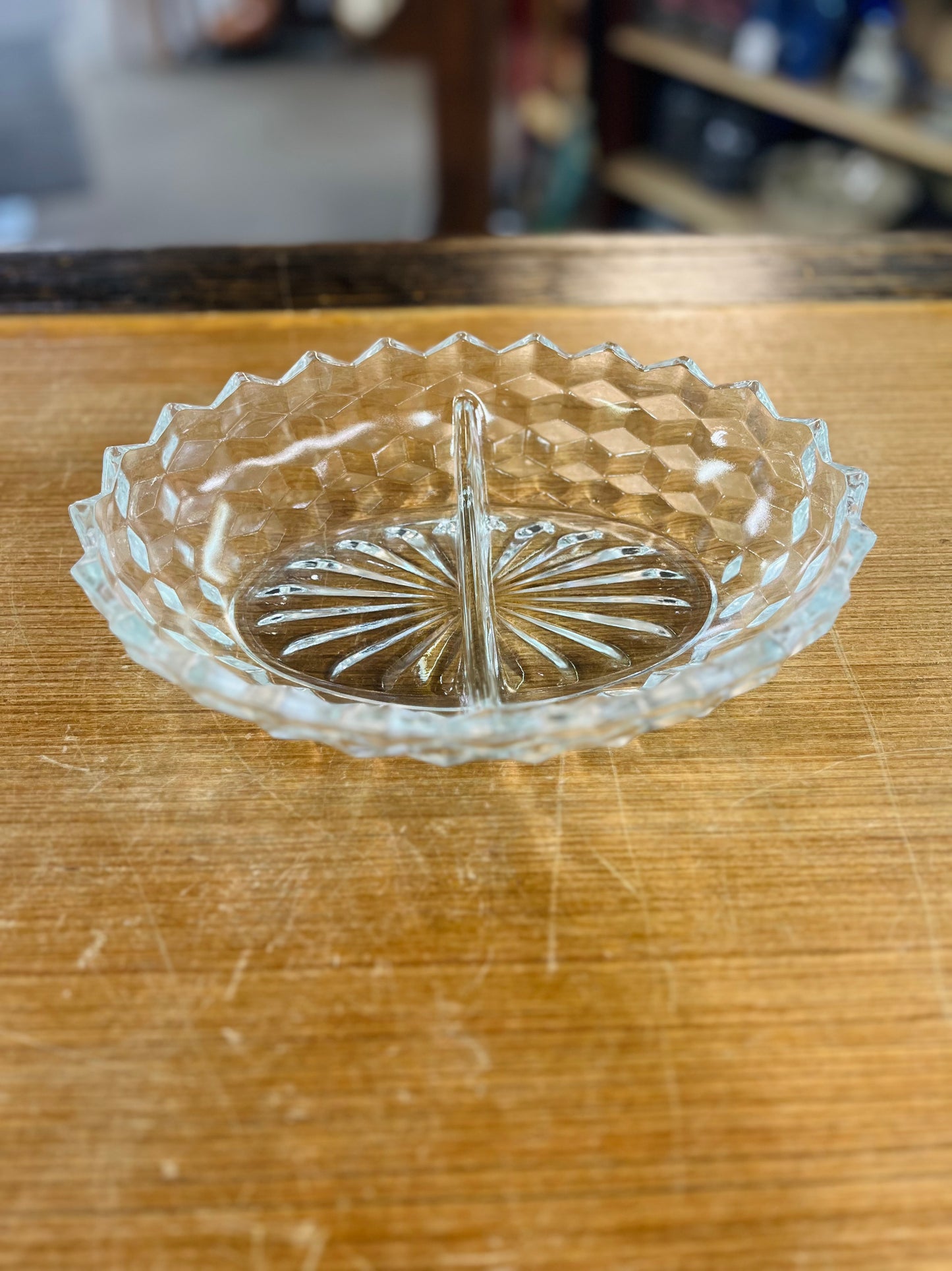 Vintage Clear Pressed Glass Oval Dish