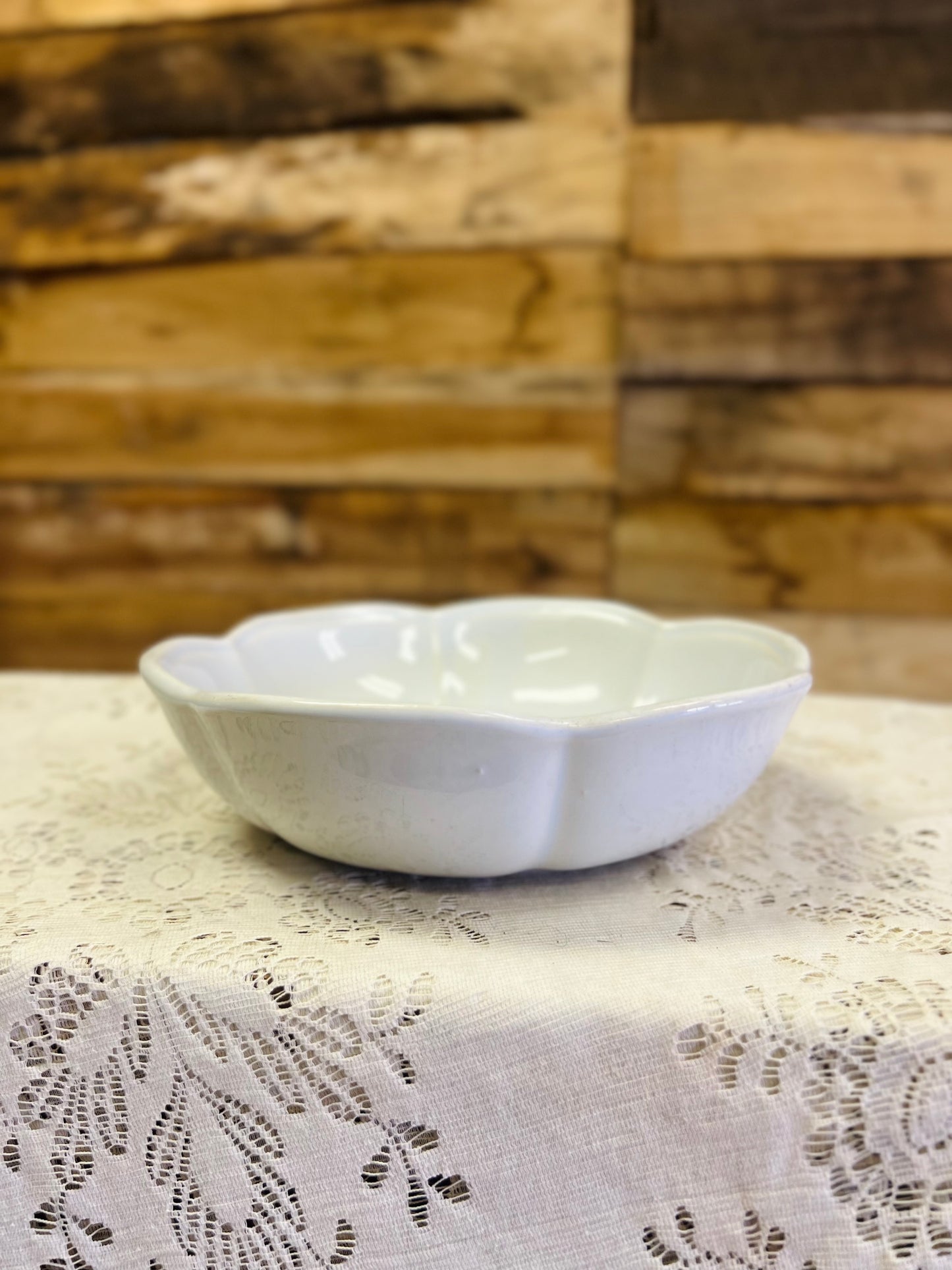 Vintage McCoy Bowl with Scallop Edge