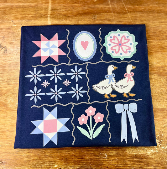 Quilt Pieces Goose Cottage Core Graphic Tee