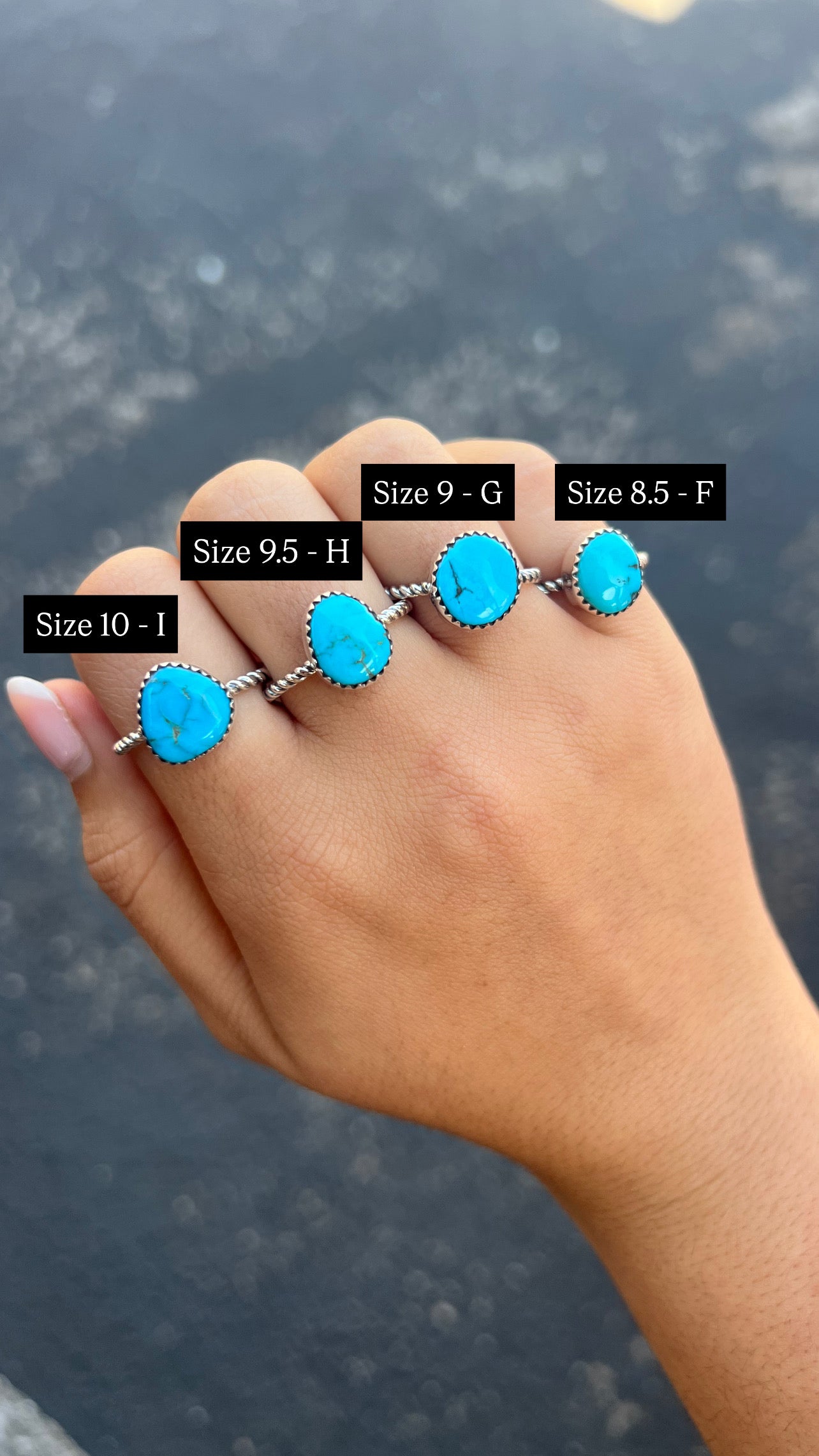 Genuine Turquoise Twisted Sterling Silver Ring