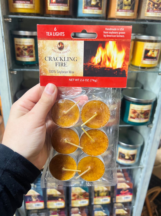 Crackling Fire Tea Lights (6 Pack)
