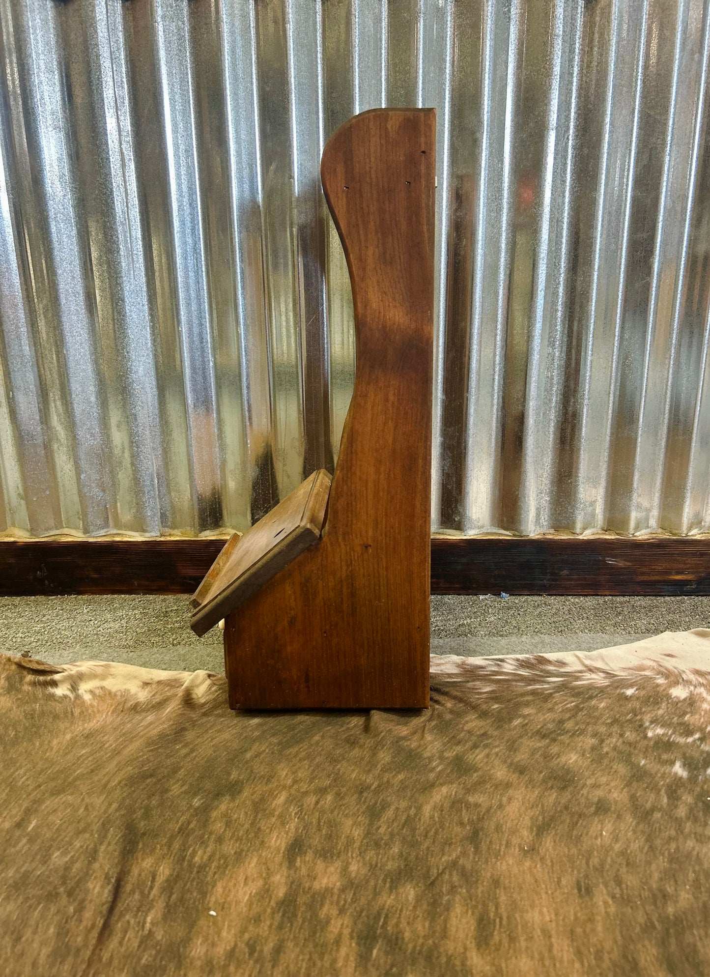 Vintage Wooden Wall- Mount Shelf With Heart Cutout and Drawer