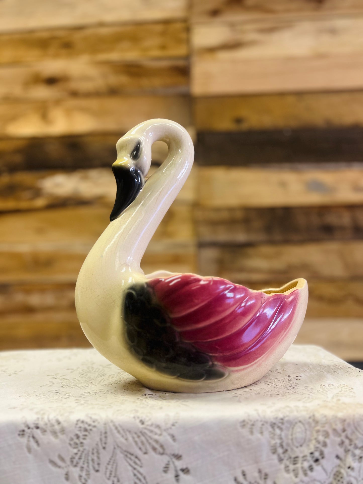 Vintage Large Swan Planter