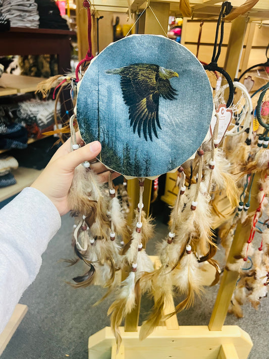 Eagle in Mist Dream Catcher Drum