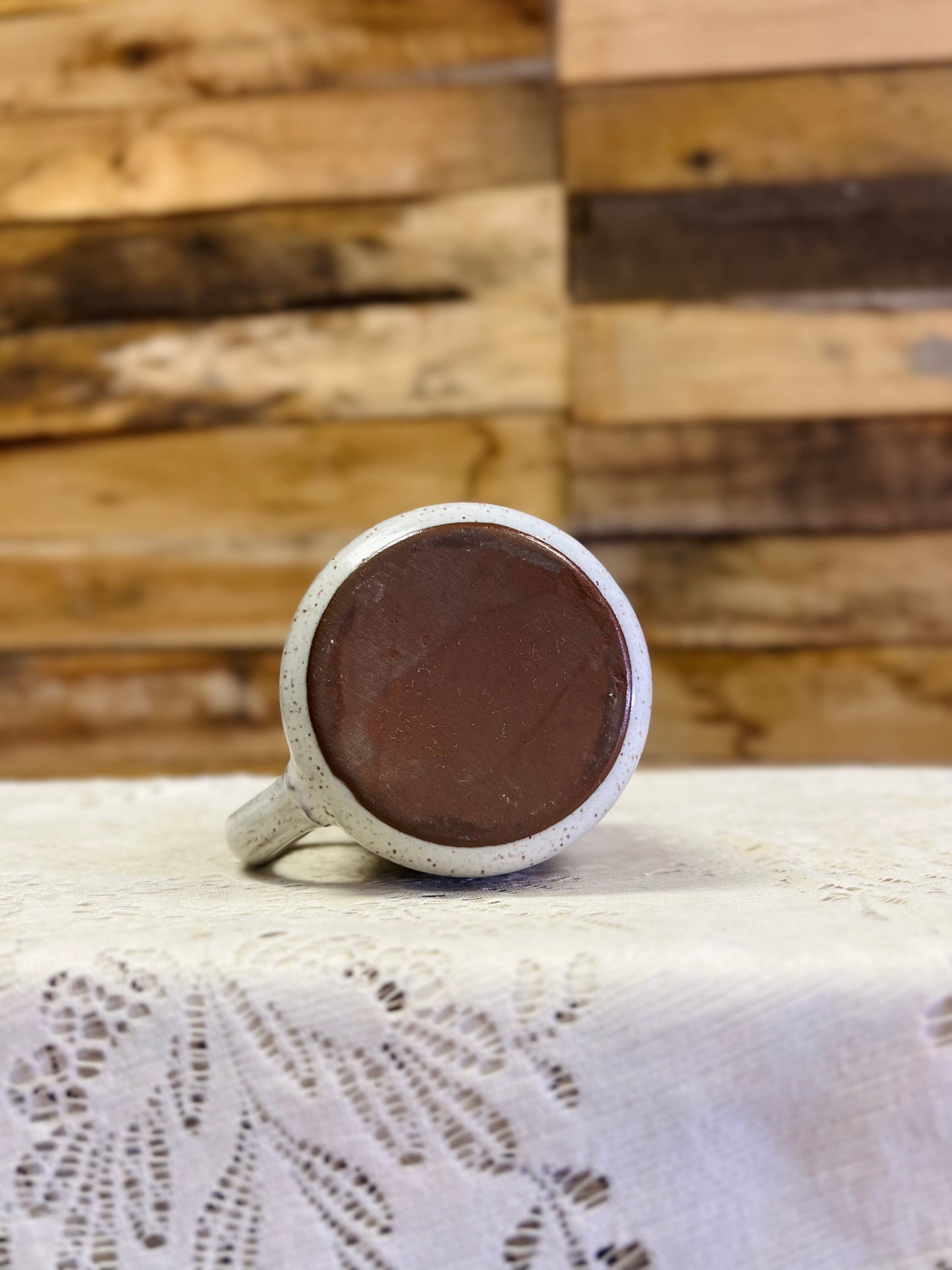 Vintage Onion River Pottery Mug with Barn Scene
