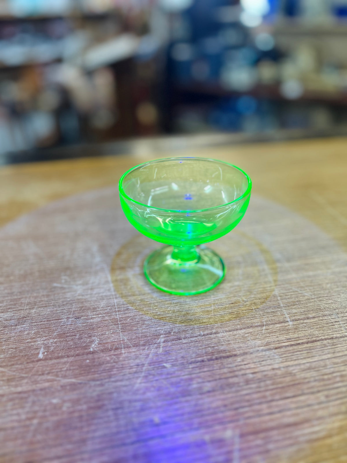 Vintage Uranium Glass Plain Sherbert Bowl