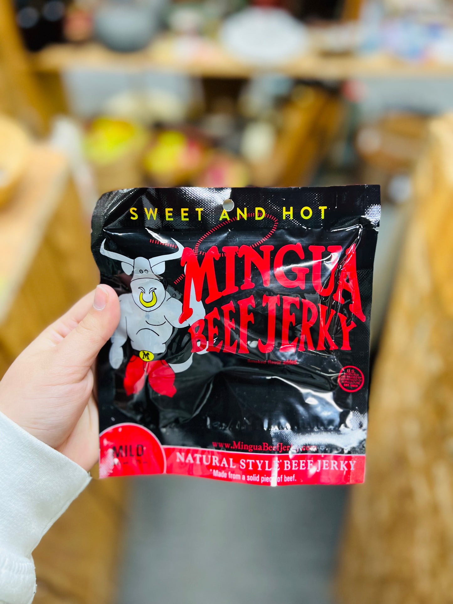 Mingua Beef Jerky Sweet and Hot 1.75oz Bag