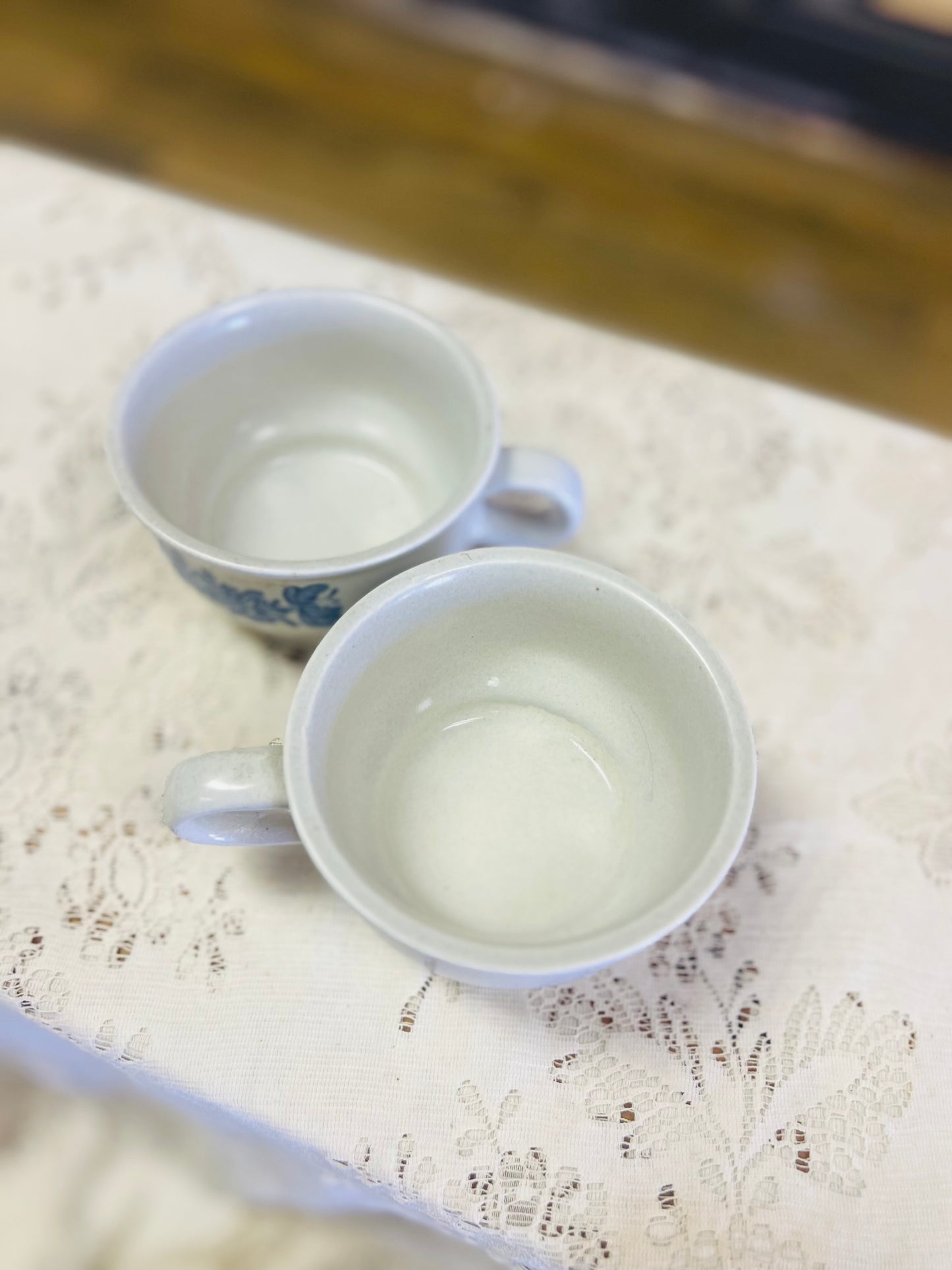 Vintage Pfaltzgraff Yorktowne Mug with Blue Floral Pattern Set of 2